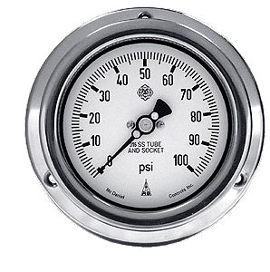 McDaniel Controls stainless steel liquid-filled pressure gauge